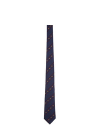 Cravate à rayures horizontales bleu marine Gucci