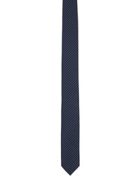 Cravate à rayures horizontales bleu marine Hugo