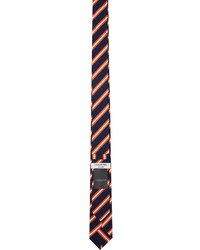 Cravate à rayures horizontales bleu marine Thom Browne