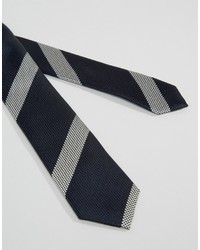 Cravate à rayures horizontales bleu marine Asos