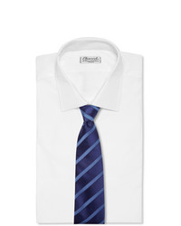 Cravate à rayures horizontales bleue Charvet
