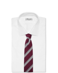 Cravate à rayures horizontales bordeaux Brioni