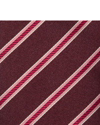 Cravate à rayures horizontales bordeaux Canali