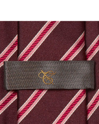 Cravate à rayures horizontales bordeaux Canali