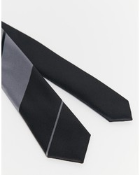 Cravate à rayures horizontales gris foncé Asos