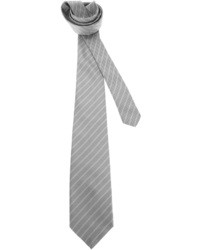 Cravate à rayures horizontales grise Borsalino