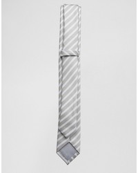 Cravate à rayures horizontales grise Asos