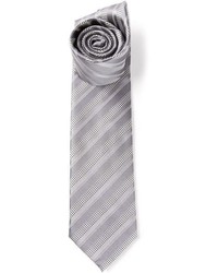 Cravate à rayures horizontales grise Brioni