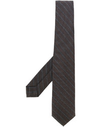 Cravate à rayures horizontales marron foncé Barba