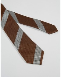 Cravate à rayures horizontales marron Asos