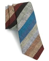 Cravate à rayures horizontales multicolore
