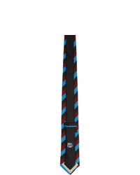 Cravate à rayures horizontales multicolore Prada