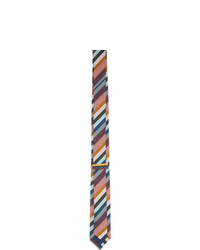 Cravate à rayures horizontales multicolore Paul Smith