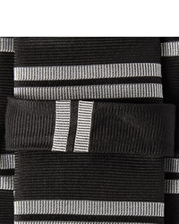 Cravate à rayures horizontales noire et blanche