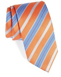Cravate à rayures horizontales orange