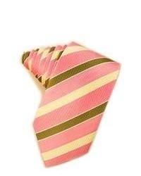 Cravate à rayures horizontales rose