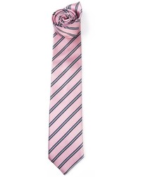 Cravate à rayures horizontales rose Ermenegildo Zegna