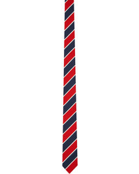 Cravate à rayures horizontales rouge et bleu marine Thom Browne