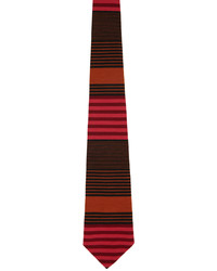Cravate à rayures horizontales rouge Anna Sui