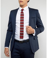 Cravate à rayures horizontales rouge Original Penguin