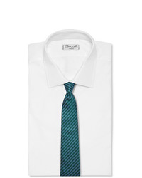 Cravate à rayures horizontales verte Charvet