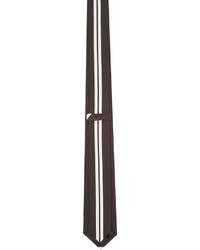 Cravate à rayures verticales blanche et noire Givenchy