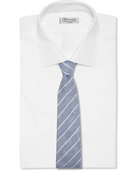 Cravate à rayures verticales bleu clair Canali
