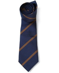 Cravate à rayures verticales bleu marine Brunello Cucinelli