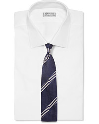 Cravate à rayures verticales bleu marine Tom Ford