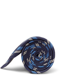 Cravate à rayures verticales bleu marine Canali