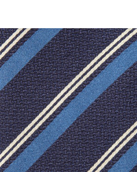 Cravate à rayures verticales bleu marine Canali