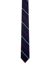 Cravate à rayures verticales bleu marine Thom Browne