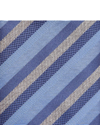 Cravate à rayures verticales bleue Brioni