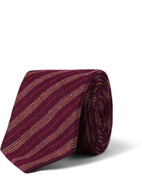 Cravate à rayures verticales bordeaux Turnbull & Asser