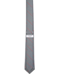 Cravate à rayures verticales grise Thom Browne