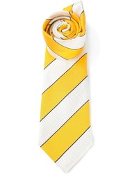 Cravate à rayures verticales jaune Paul Smith