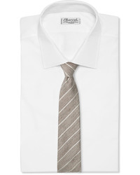 Cravate à rayures verticales marron clair Canali