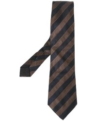 Cravate à rayures verticales marron foncé