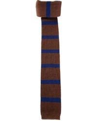 Cravate à rayures verticales marron Brunello Cucinelli