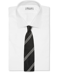 Cravate à rayures verticales noire et blanche Tom Ford