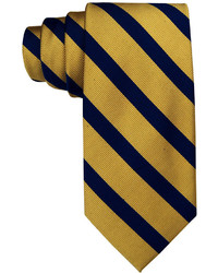 Cravate bleu marine et jaune