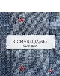 Cravate brodée bleue Richard James