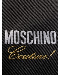 Cravate brodée noire Moschino