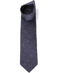 Cravate camouflage bleu marine Lanvin