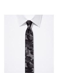Cravate camouflage gris foncé