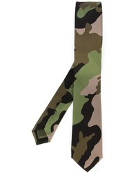 Cravate camouflage olive Valentino