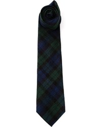 Cravate écossaise bleu marine et vert Drakes