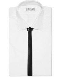 Cravate en cuir noire Saint Laurent