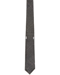 Cravate en laine à carreaux gris foncé Thom Browne