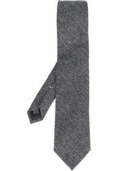 Cravate en laine à carreaux grise